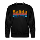 Premium Salida, Colorado Sweatshirt - Retro Mountain & Birds Premium Men's Salida Sweatshirt - black