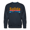 Premium Salida, Colorado Sweatshirt - Retro Mountain & Birds Premium Men's Salida Sweatshirt - navy