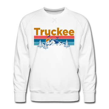 Premium Truckee, California Sweatshirt - Retro Mountain & Birds Premium Men's Truckee Sweatshirt - white