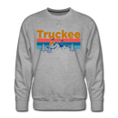 Premium Truckee, California Sweatshirt - Retro Mountain & Birds Premium Men's Truckee Sweatshirt - heather grey