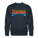 Premium Truckee, California Sweatshirt - Retro Mountain & Birds Premium Men's Truckee Sweatshirt - navy