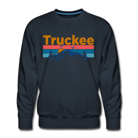 Premium Truckee, California Sweatshirt - Retro Mountain & Birds Premium Men's Truckee Sweatshirt - navy