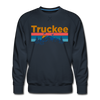 Premium Truckee, California Sweatshirt - Retro Mountain & Birds Premium Men's Truckee Sweatshirt - navy