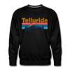 Premium Telluride, Colorado Sweatshirt - Retro Mountain & Birds Premium Men's Telluride Sweatshirt