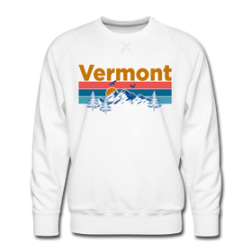 Premium Vermont Sweatshirt - Retro Mountain & Birds Premium Men's Vermont Sweatshirt