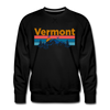Premium Vermont Sweatshirt - Retro Mountain & Birds Premium Men's Vermont Sweatshirt - black