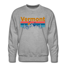 Premium Vermont Sweatshirt - Retro Mountain & Birds Premium Men's Vermont Sweatshirt - heather grey