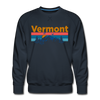 Premium Vermont Sweatshirt - Retro Mountain & Birds Premium Men's Vermont Sweatshirt - navy