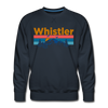 Premium Whistler, Canada Sweatshirt - Retro Mountain & Birds Premium Men's Whistler Sweatshirt - navy