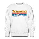 Premium Wyoming Sweatshirt - Retro Mountain & Birds Premium Men's Wyoming Sweatshirt - white