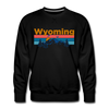 Premium Wyoming Sweatshirt - Retro Mountain & Birds Premium Men's Wyoming Sweatshirt