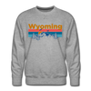 Premium Wyoming Sweatshirt - Retro Mountain & Birds Premium Men's Wyoming Sweatshirt