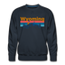 Premium Wyoming Sweatshirt - Retro Mountain & Birds Premium Men's Wyoming Sweatshirt - navy
