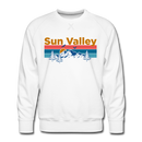 Premium Sun Valley, Idaho Sweatshirt - Retro Mountain & Birds Premium Men's Sun Valley Sweatshirt - white