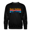 Premium Sun Valley, Idaho Sweatshirt - Retro Mountain & Birds Premium Men's Sun Valley Sweatshirt - black