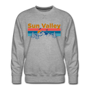 Premium Sun Valley, Idaho Sweatshirt - Retro Mountain & Birds Premium Men's Sun Valley Sweatshirt - heather grey