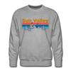 Premium Sun Valley, Idaho Sweatshirt - Retro Mountain & Birds Premium Men's Sun Valley Sweatshirt