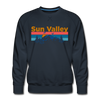 Premium Sun Valley, Idaho Sweatshirt - Retro Mountain & Birds Premium Men's Sun Valley Sweatshirt