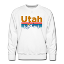 Premium Utah Sweatshirt - Retro Mountain & Birds Premium Men's Utah Sweatshirt - white