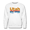 Premium Utah Sweatshirt - Retro Mountain & Birds Premium Men's Utah Sweatshirt - white