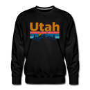 Premium Utah Sweatshirt - Retro Mountain & Birds Premium Men's Utah Sweatshirt - black