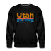 Premium Utah Sweatshirt - Retro Mountain & Birds Premium Men's Utah Sweatshirt - black