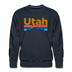 Premium Utah Sweatshirt - Retro Mountain & Birds Premium Men's Utah Sweatshirt - navy