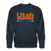 Premium Utah Sweatshirt - Retro Mountain & Birds Premium Men's Utah Sweatshirt - navy