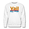 Premium Vail, Colorado Sweatshirt - Retro Mountain & Birds Premium Men's Vail Sweatshirt - white