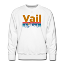 Premium Vail, Colorado Sweatshirt - Retro Mountain & Birds Premium Men's Vail Sweatshirt - white
