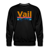 Premium Vail, Colorado Sweatshirt - Retro Mountain & Birds Premium Men's Vail Sweatshirt - black