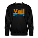 Premium Vail, Colorado Sweatshirt - Retro Mountain & Birds Premium Men's Vail Sweatshirt - black