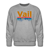 Premium Vail, Colorado Sweatshirt - Retro Mountain & Birds Premium Men's Vail Sweatshirt - heather grey