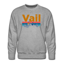 Premium Vail, Colorado Sweatshirt - Retro Mountain & Birds Premium Men's Vail Sweatshirt - heather grey