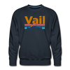 Premium Vail, Colorado Sweatshirt - Retro Mountain & Birds Premium Men's Vail Sweatshirt