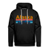 Premium Alaska Hoodie - Retro Mountain & Birds Premium Men's Alaska Sweatshirt / Hoodie - black