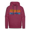 Premium Alaska Hoodie - Retro Mountain & Birds Premium Men's Alaska Sweatshirt / Hoodie