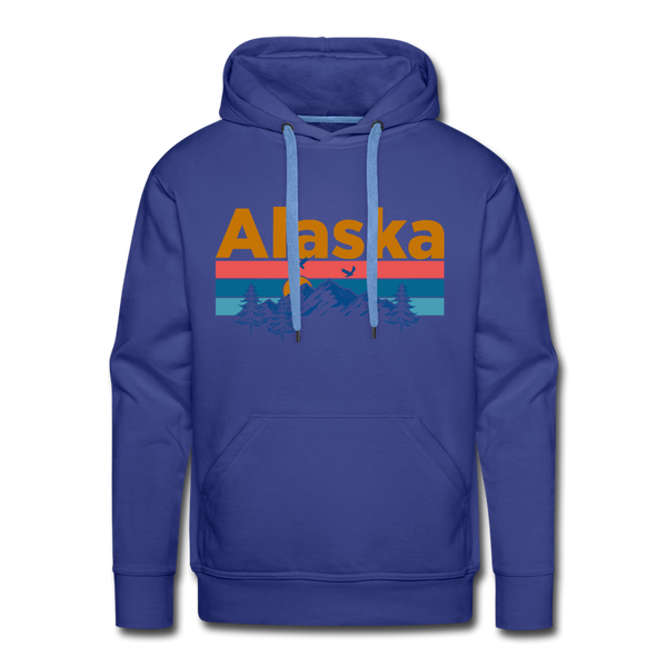 Premium Alaska Hoodie - Retro Mountain & Birds Premium Men's Alaska Sweatshirt / Hoodie - royalblue