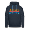 Premium Alaska Hoodie - Retro Mountain & Birds Premium Men's Alaska Sweatshirt / Hoodie - navy