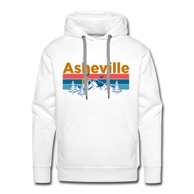 Premium Asheville, North Carolina Hoodie - Retro Mountain & Birds Premium Men's Asheville Sweatshirt / Hoodie - white