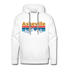 Premium Asheville, North Carolina Hoodie - Retro Mountain & Birds Premium Men's Asheville Sweatshirt / Hoodie - white