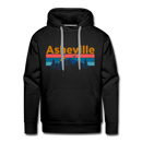 Premium Asheville, North Carolina Hoodie - Retro Mountain & Birds Premium Men's Asheville Sweatshirt / Hoodie - black