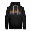 Premium Asheville, North Carolina Hoodie - Retro Mountain & Birds Premium Men's Asheville Sweatshirt / Hoodie - black