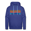 Premium Asheville, North Carolina Hoodie - Retro Mountain & Birds Premium Men's Asheville Sweatshirt / Hoodie - royalblue