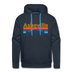 Premium Asheville, North Carolina Hoodie - Retro Mountain & Birds Premium Men's Asheville Sweatshirt / Hoodie - navy