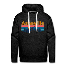 Premium Asheville, North Carolina Hoodie - Retro Mountain & Birds Premium Men's Asheville Sweatshirt / Hoodie - charcoal grey