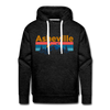 Premium Asheville, North Carolina Hoodie - Retro Mountain & Birds Premium Men's Asheville Sweatshirt / Hoodie - charcoal grey