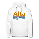 Premium Alta, Utah Hoodie - Retro Mountain & Birds Premium Men's Alta Sweatshirt / Hoodie - white