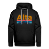 Premium Alta, Utah Hoodie - Retro Mountain & Birds Premium Men's Alta Sweatshirt / Hoodie - black