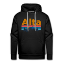 Premium Alta, Utah Hoodie - Retro Mountain & Birds Premium Men's Alta Sweatshirt / Hoodie - black